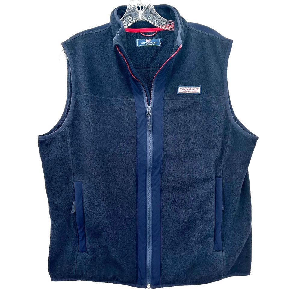Vineyard Vines Women's Harbor Fleece‎ Vest Full Zip Navy Size Medium